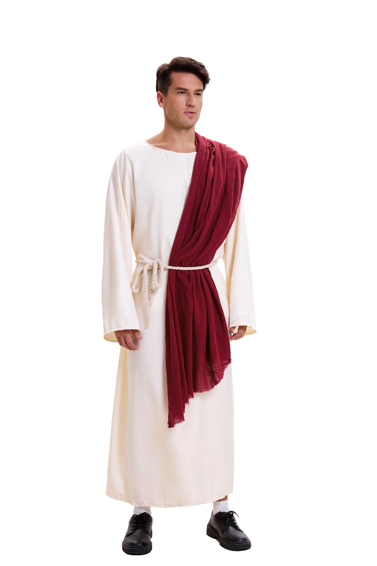Mens Halloween Retro Arabian Robe Middle Eastern Cosplay Shepherd Costume